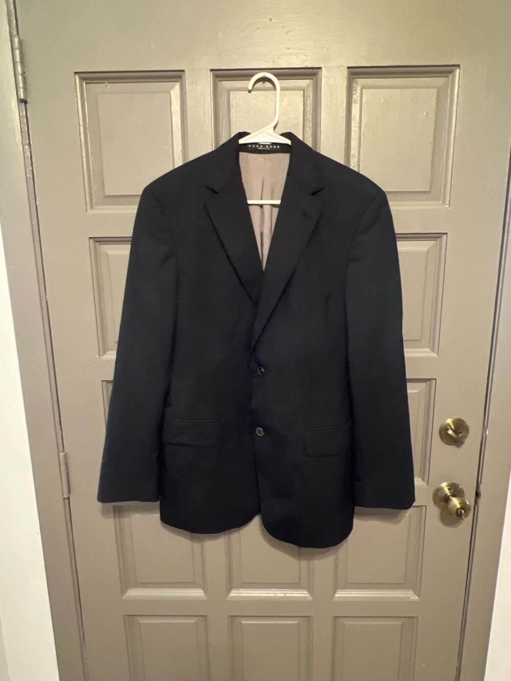 Hugo Boss Men's Navy Pinstripe Two-Button Suit Jacket Blazer